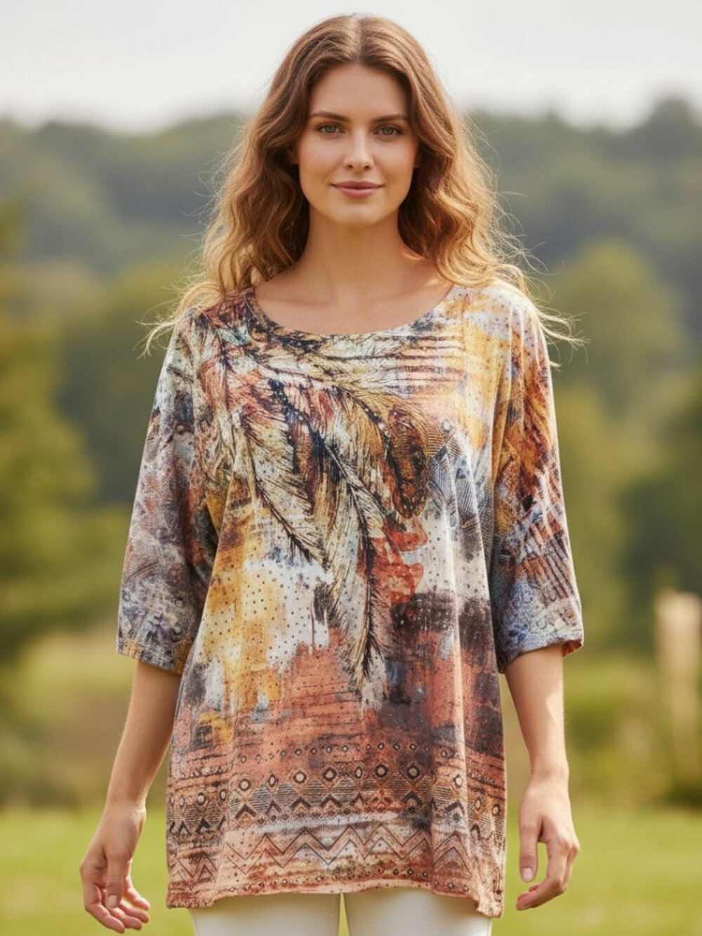 Jess Jane M Boho Top Feather Sequin Hippie Earthy Cottage Indie Aztec Festival